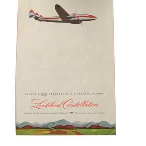 Vintage 1945 Lockheed Constellation New Standard In Transportation Ad Advertisem